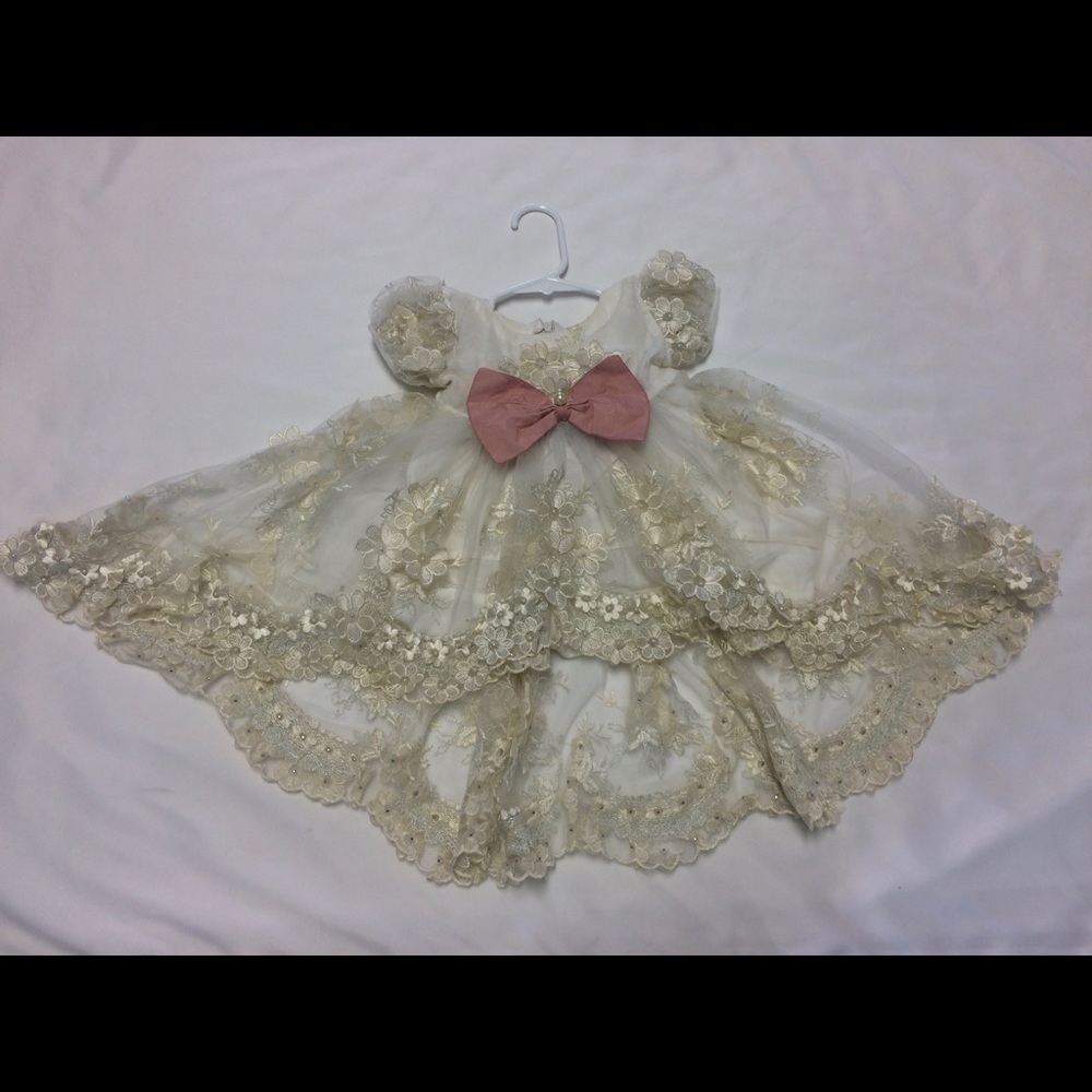 Baby Girl Party dress with veil & head tie